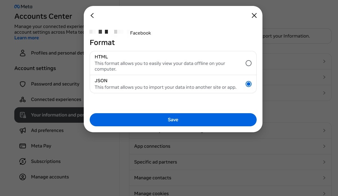 Format: JSON